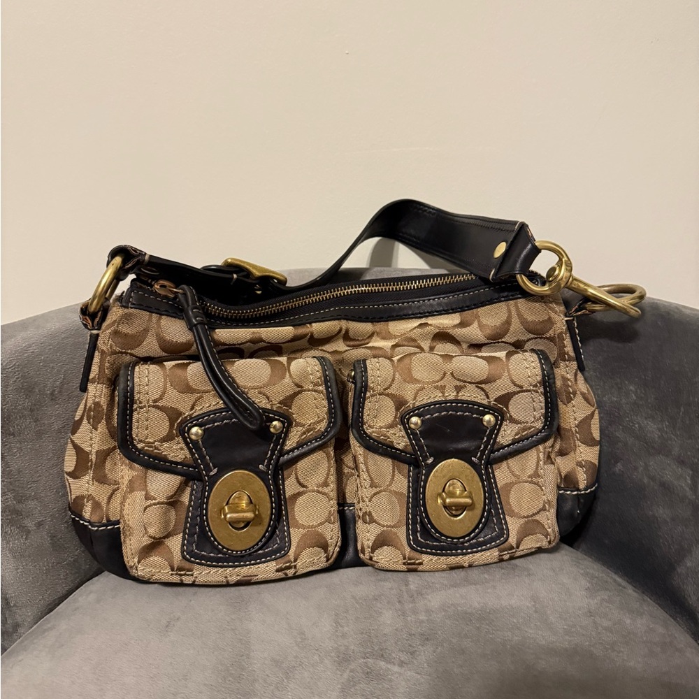 Coach Double Pocket Turnlock Shoulder Bag